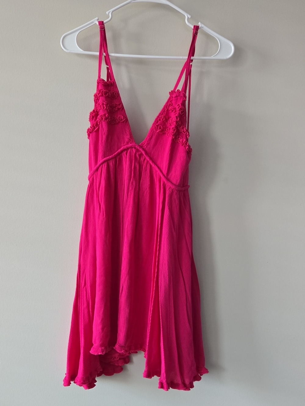 Hot Pink Spaghetti Strap Mini Dress